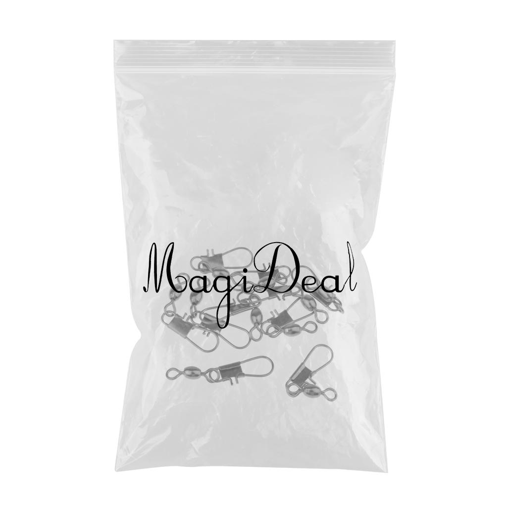 10pcs Fishing Rolling Barrel Swivel with Interlock Snap Swivel Connector 1#