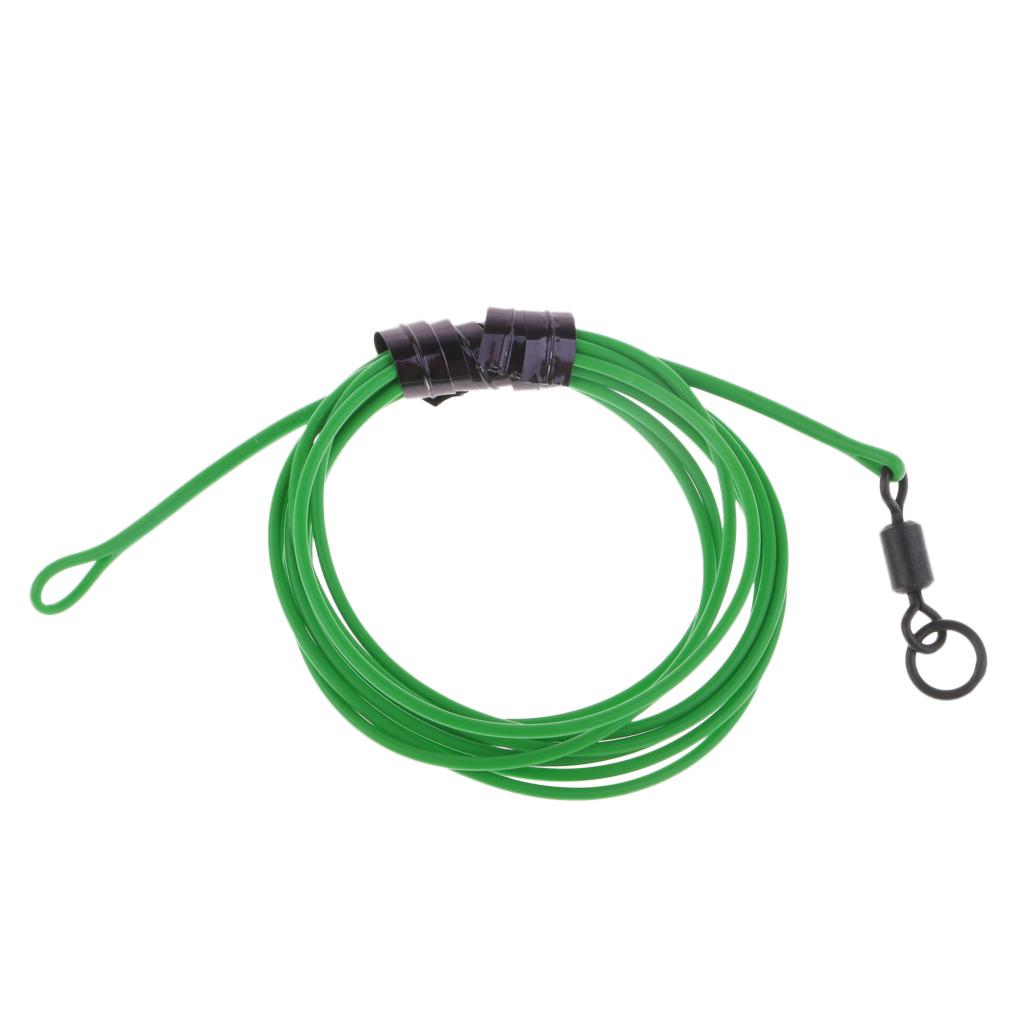 2xUnleaded Leader Carp Fishing Leader 1m Lead Free Leader Safety Leader Green