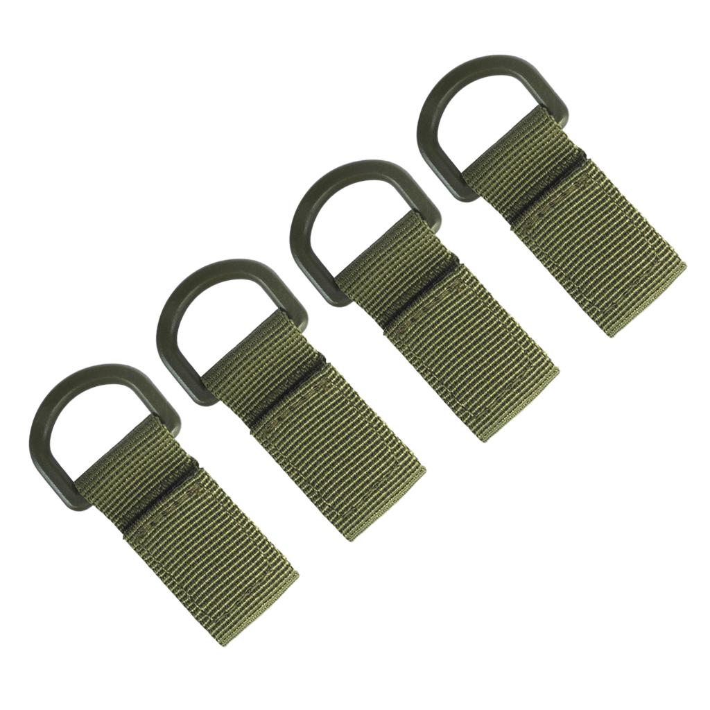 6PCS Tactical Nylon Molle Strap Carabiner Keychain Ring Webbing Buckle Hook 