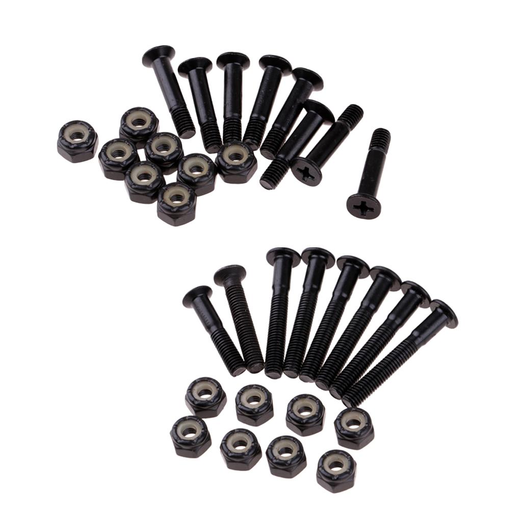 2x8 Pieces Skateboard Longboard Mounting Bolts Screws Nuts Hardware Set 25mm