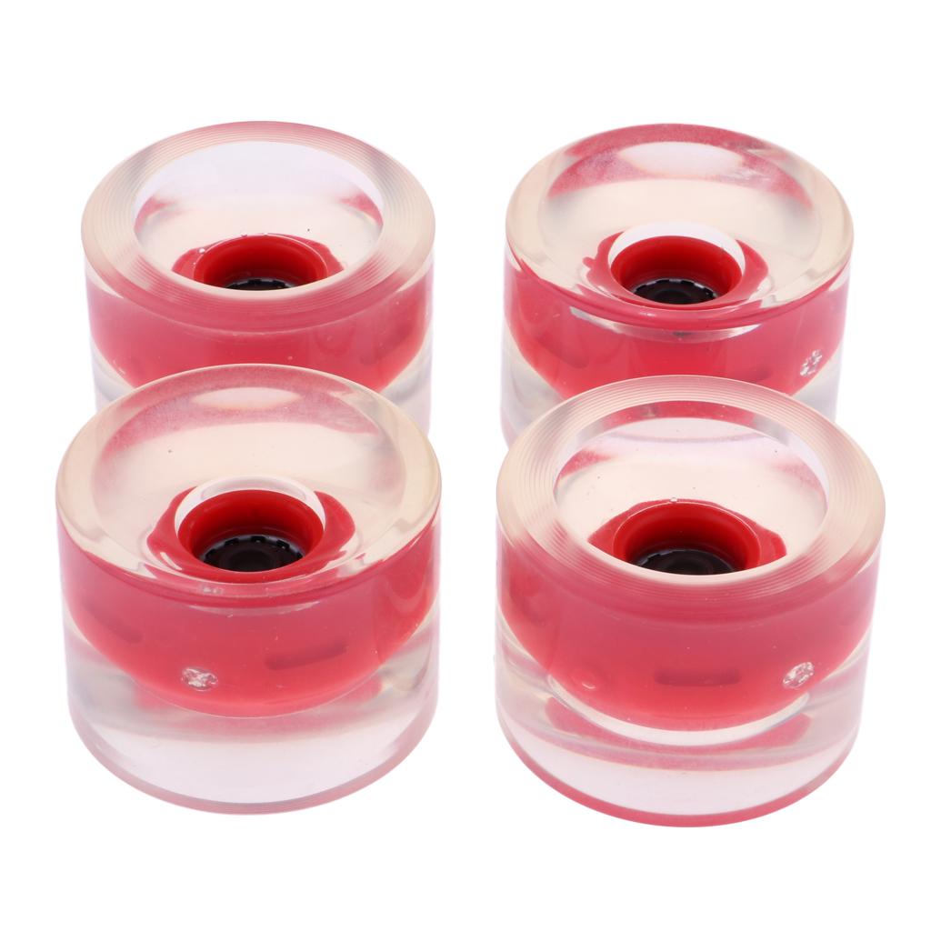 4pcs 70mm Light Up Skateboard Longboard Wheels Glow at Night 78A Red