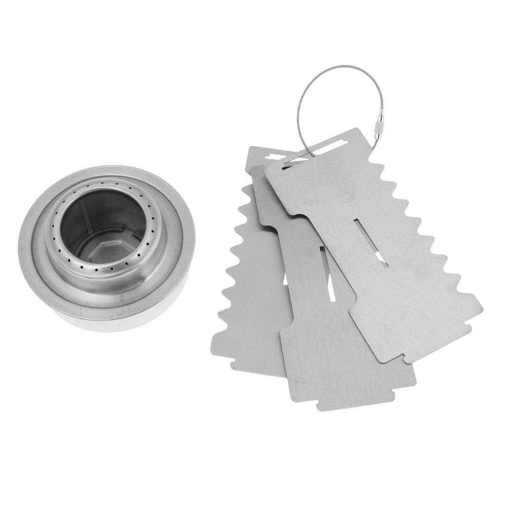 Triangular Foldable Stainless Steel Camping Hiking Cooking Alcohol Stove