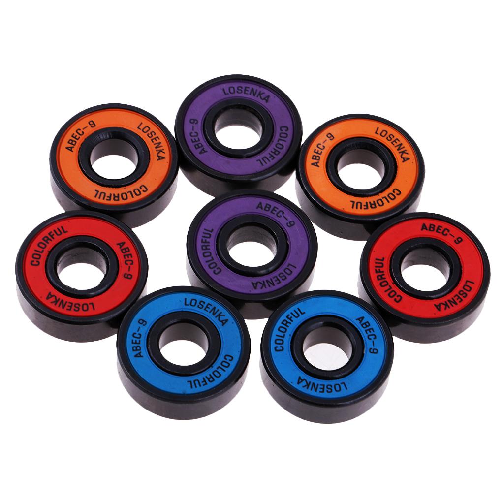 Premium Chrome Steel Skateboard Bearings Pro Longboard Bearings ABEC 9 with Box