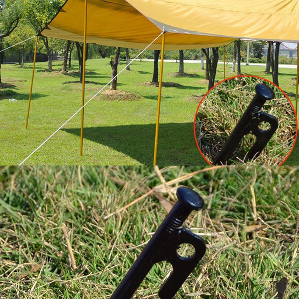 4pcs Heavy Duty Black Steel Metal Tent Pegs Camping Stakes Pegs Ground Nail eBay