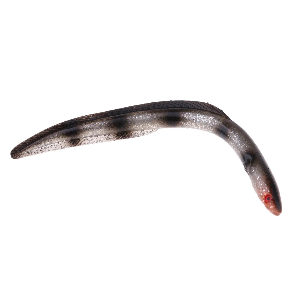 Soft Bait Fishing Lure Silicone Bass Minnow Bait Swimbaits Plastic Lure Black