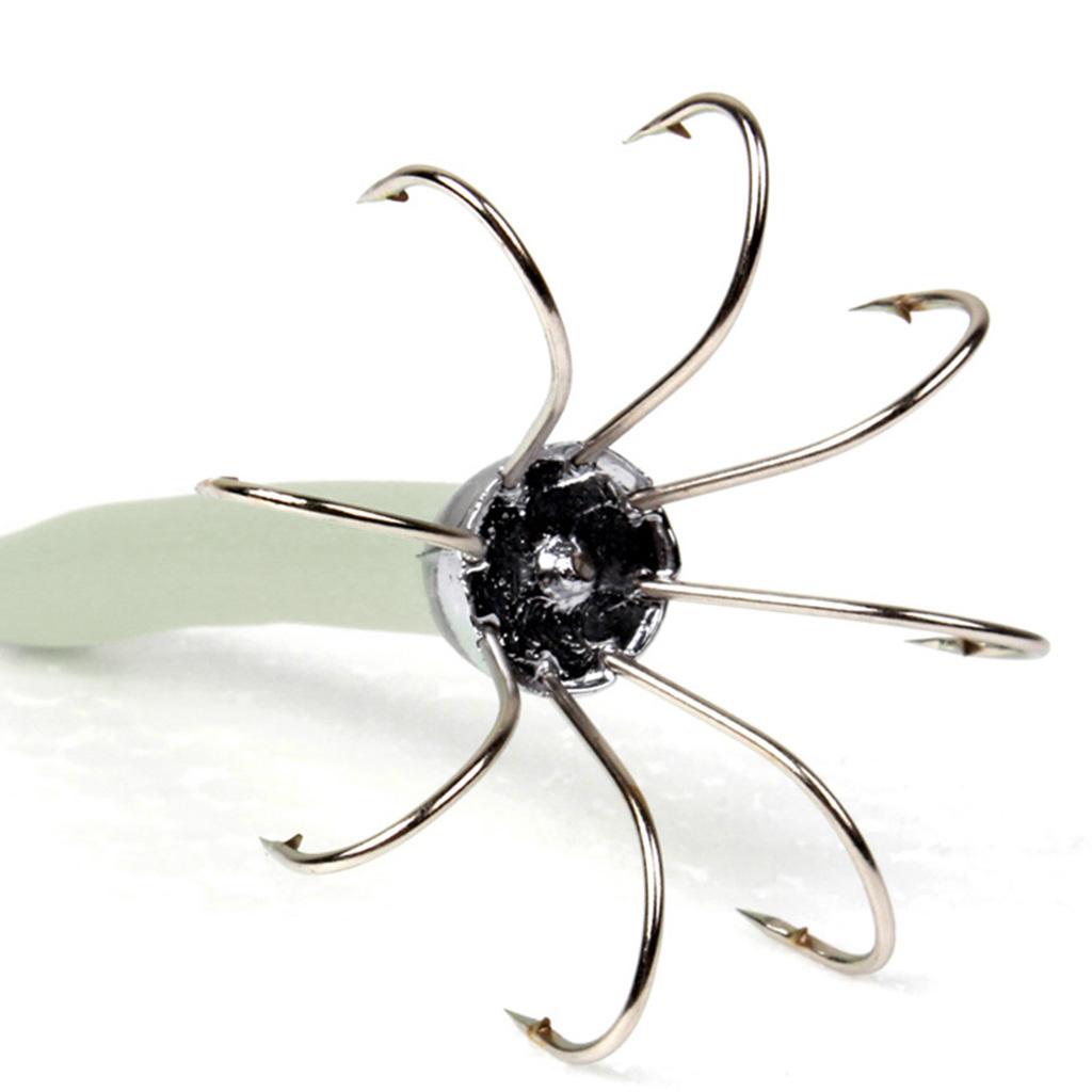 2pcs Sea Fishing Squid Octopus Hook Saltwater Fishing Lure Hard Bait White