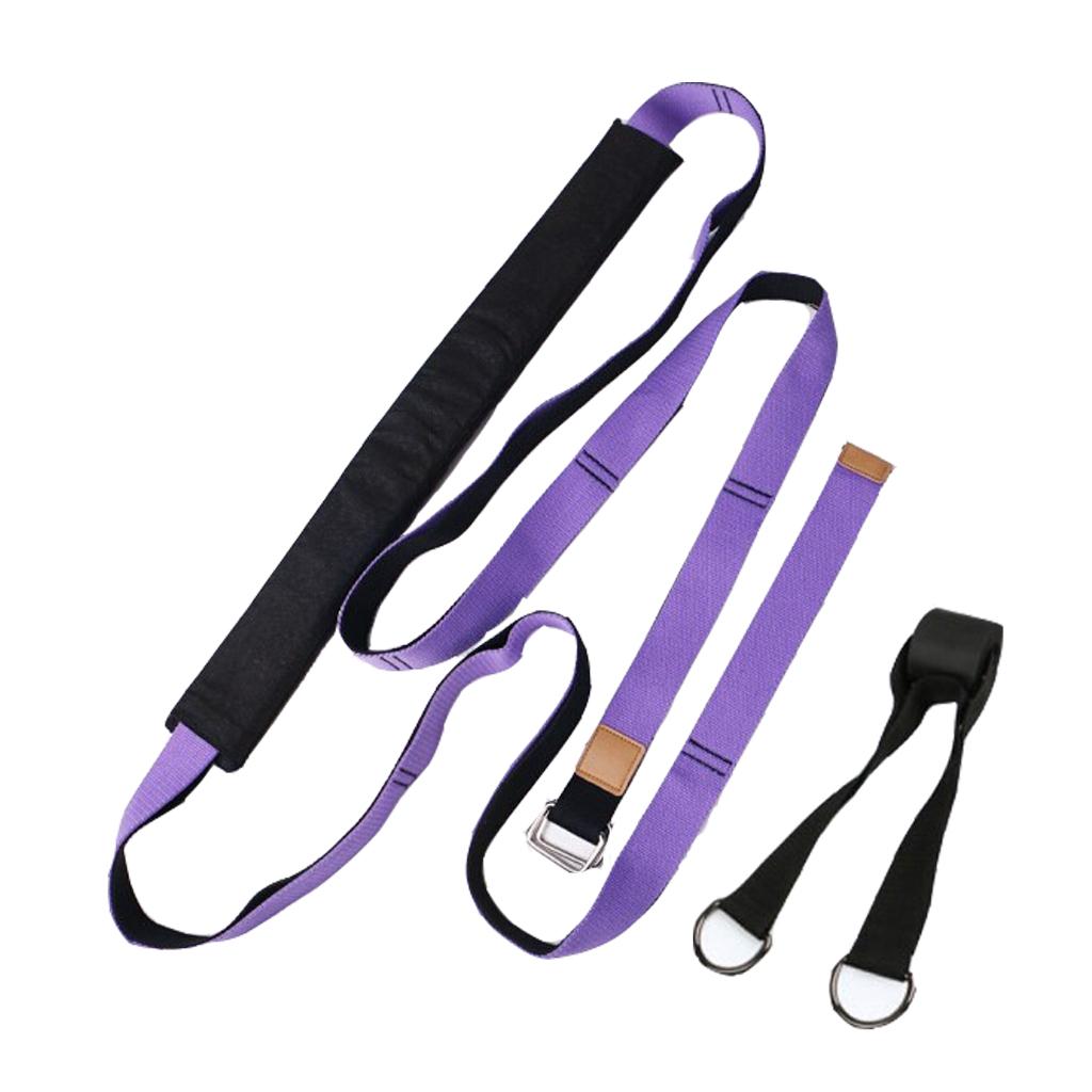 Door Leg Stretcher Yoga Dance Ballet Stretch Strap Training Belt Purple