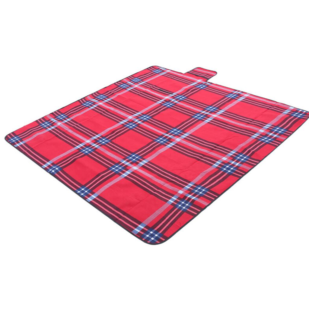 Outdoor Beach Folding Camping Mattress Pad 2x1.5M Red Grid