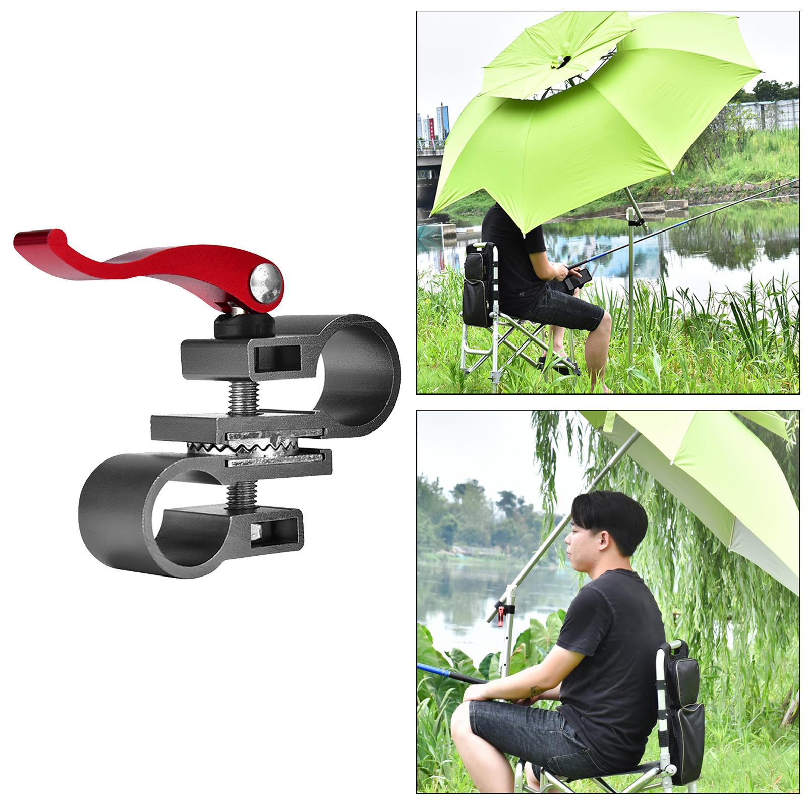 Heavy Duty Fishing Umbrella Holder Fixed Clip Brackets Mount Accessories Grey