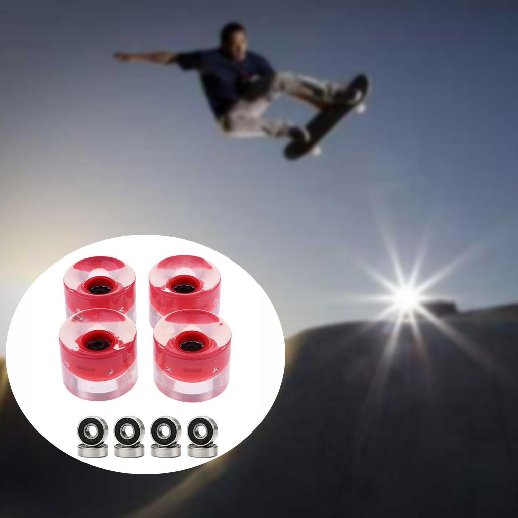 4Pcs Luminous Skateboard Wheels Flash Longboard Wheel Replacement Red