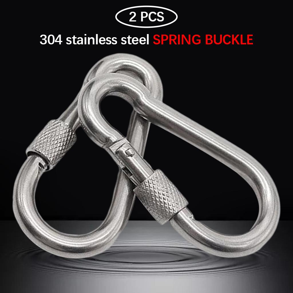 5x2Pack Locking Carabiner D-Ring Hooks Keychain Clips for Hammock 70x35x7mm