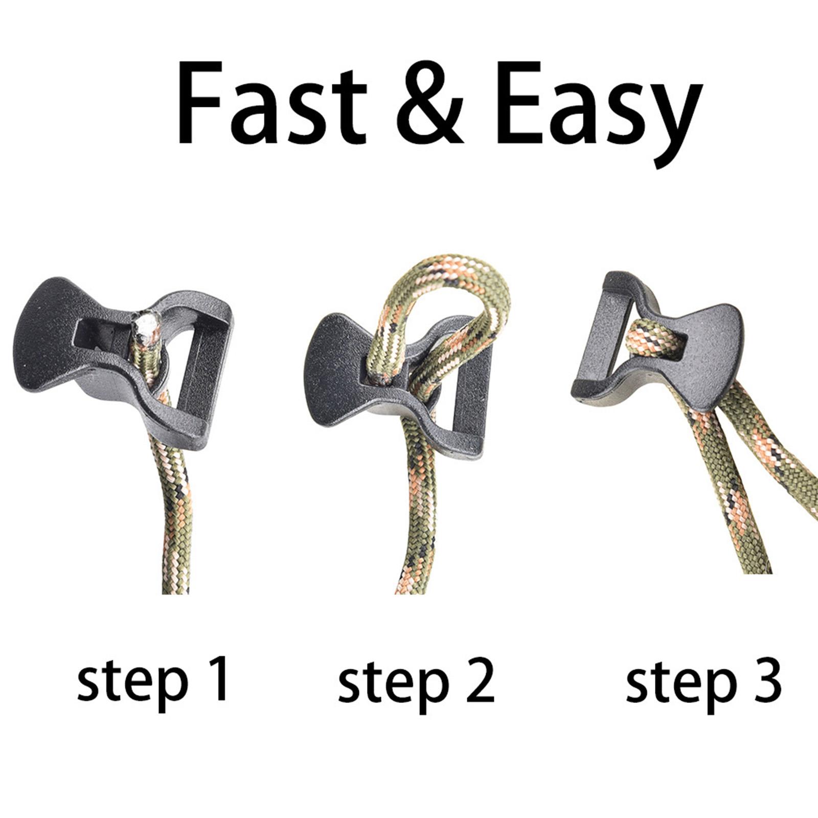 10Pcs Tent Tarp Adjustment Buckle Rope Adjuster Tensioner Outdoor Camping