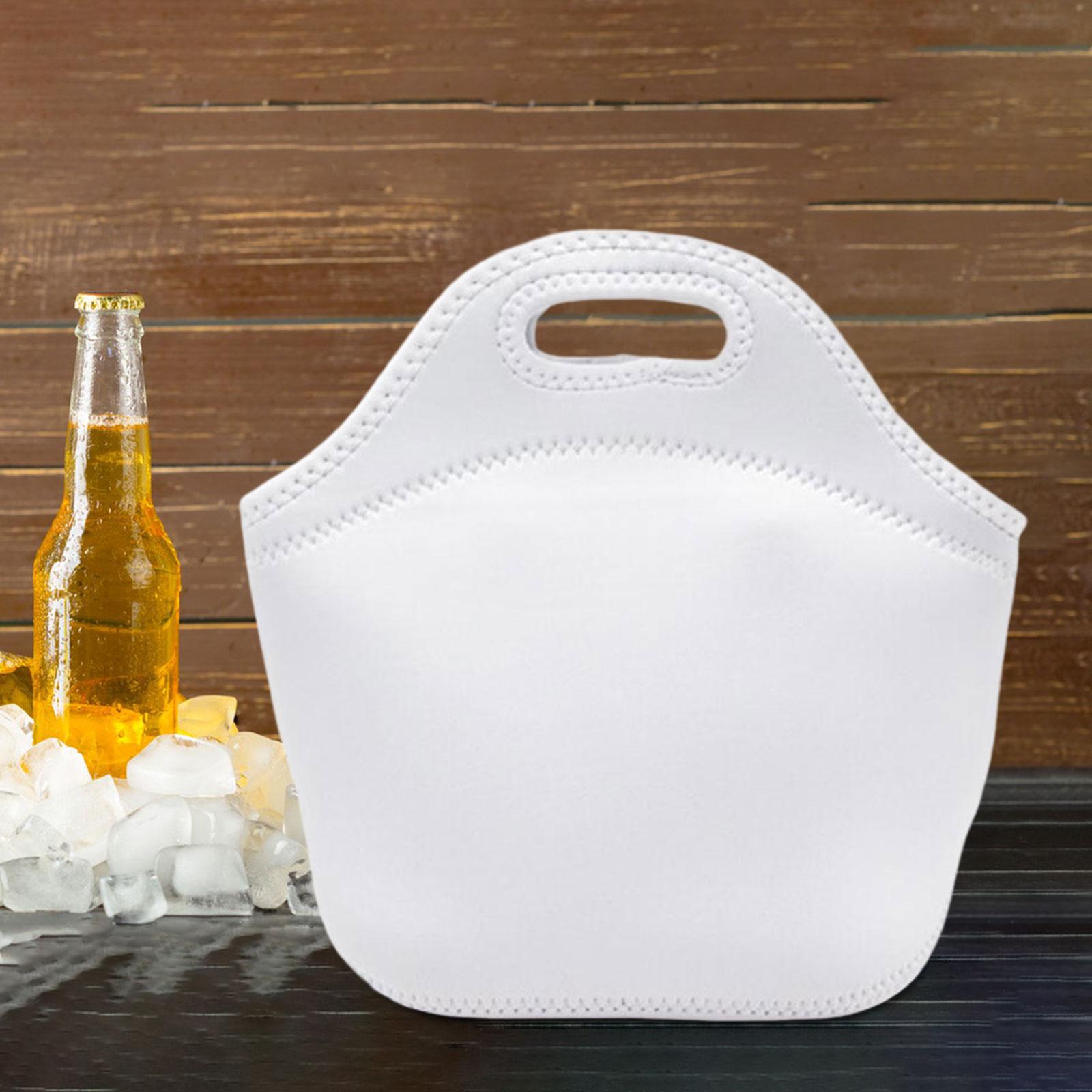 Thermal Lunch Box Bag Lunch Meals Pouch Durable Smooth Zipper White