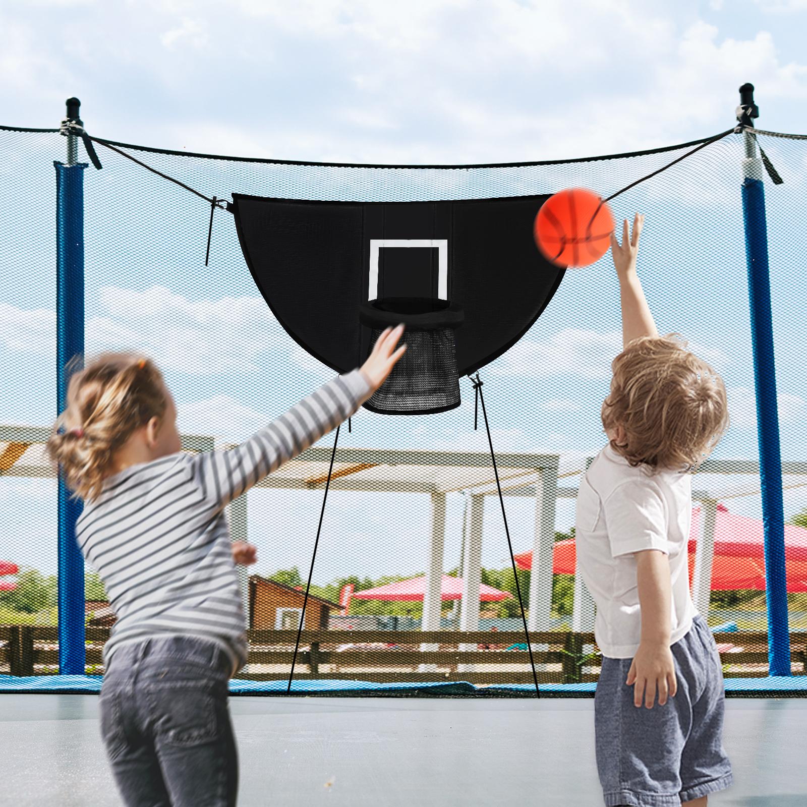 Basketball Hoop for Trampoline with Ropes Kids Backyard Basketball Goal Game