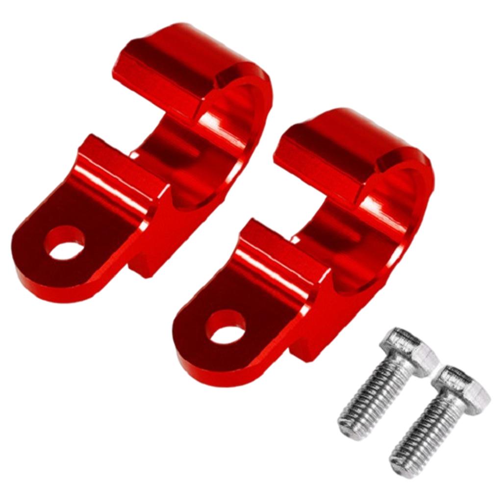 2x Motorcycle Metal Brake Line Hose Cable Clamp Holder Hardware Red