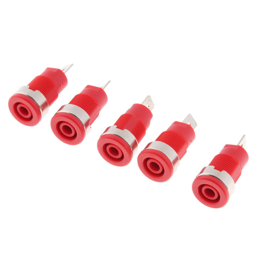 5pcs 4mm Banana Female Plug Socket Panel Mount Speaker Cable Connectors
