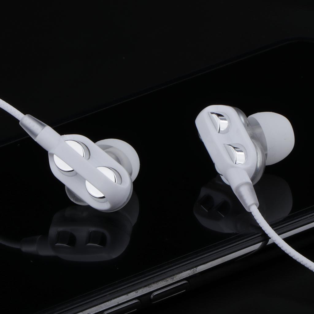 HEAVY DEEP BASS In-ear Earphones Headphones Metal Headsets White