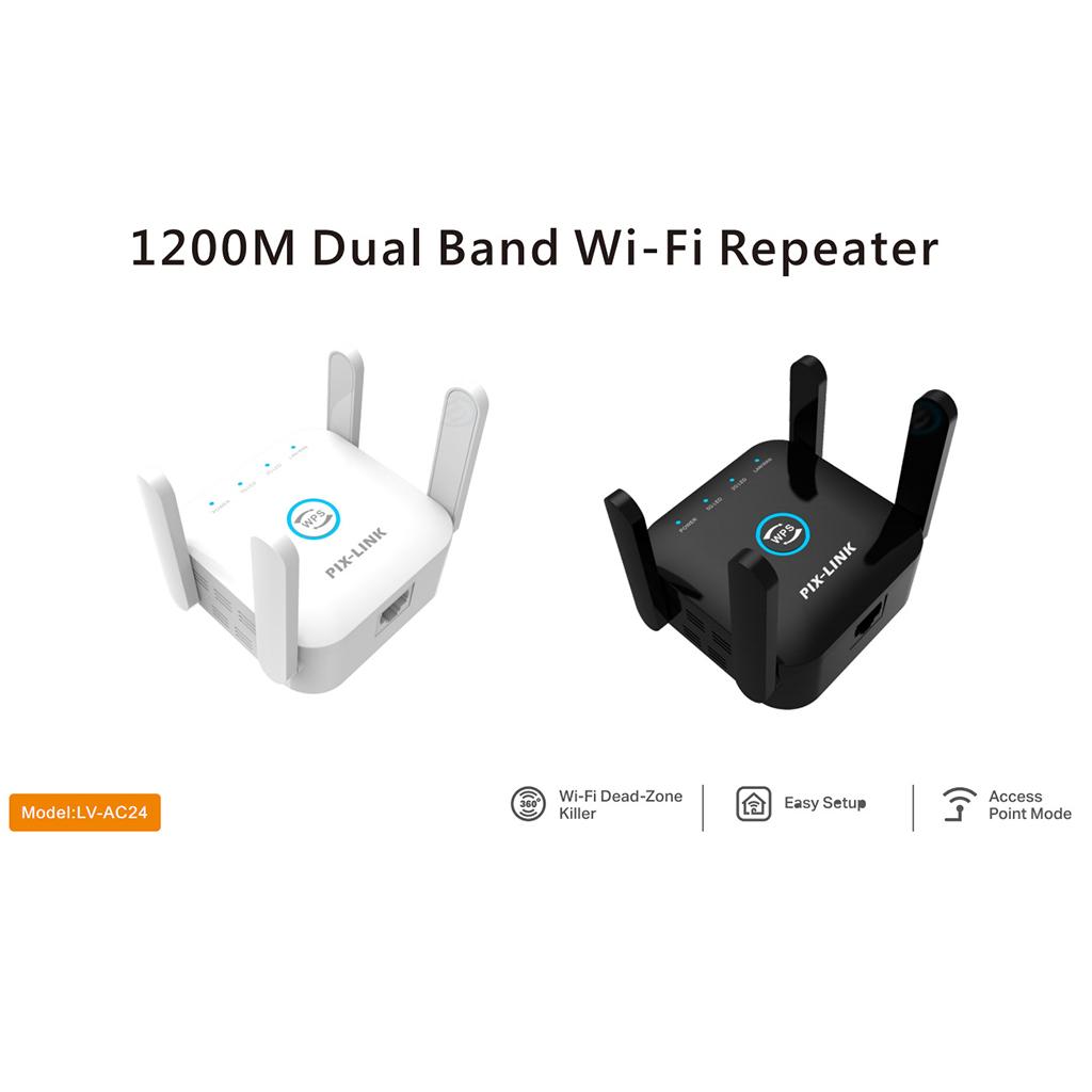 1200M Dual Frequency Wireless WiFi Signal Extension Amplifier  White EU Plug