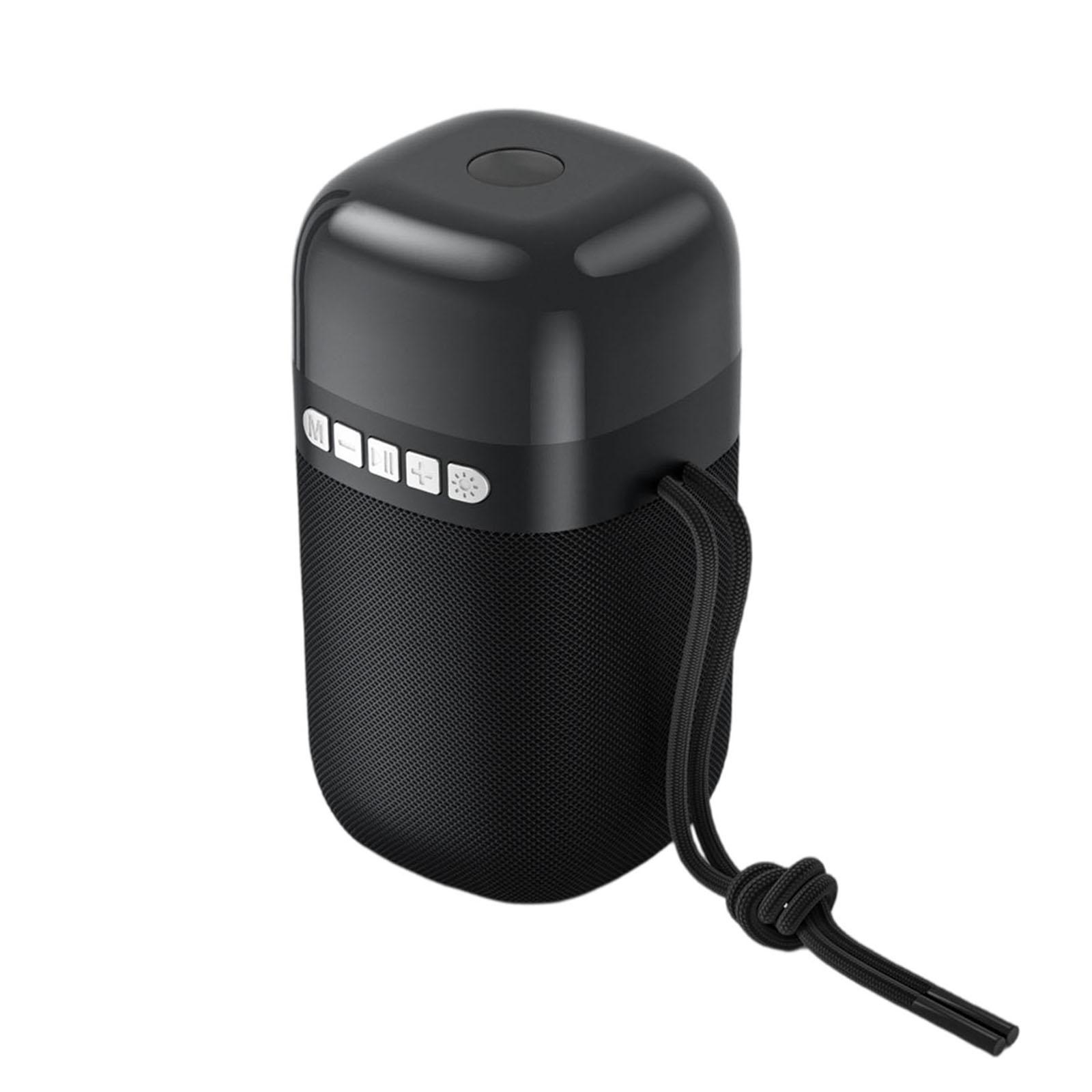 Outdoor Portable Speaker Bluetooth FM Cool Lights TF Card Black