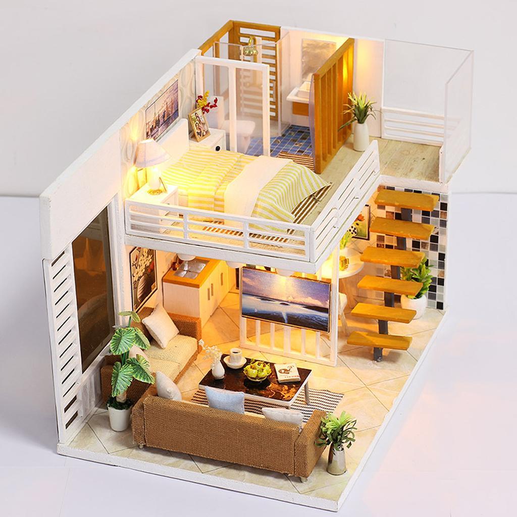 1 24 Scale Diy Miniature Dollhouse Kit Wooden Craft 