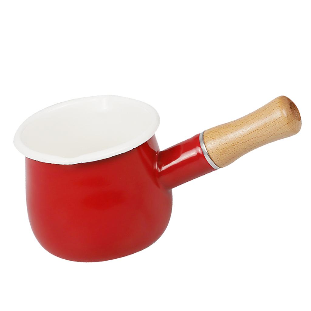 Enamel Milk Pan Tea Pan Milk Boiling Pan Sauce Pan Kitchen Cookware 2