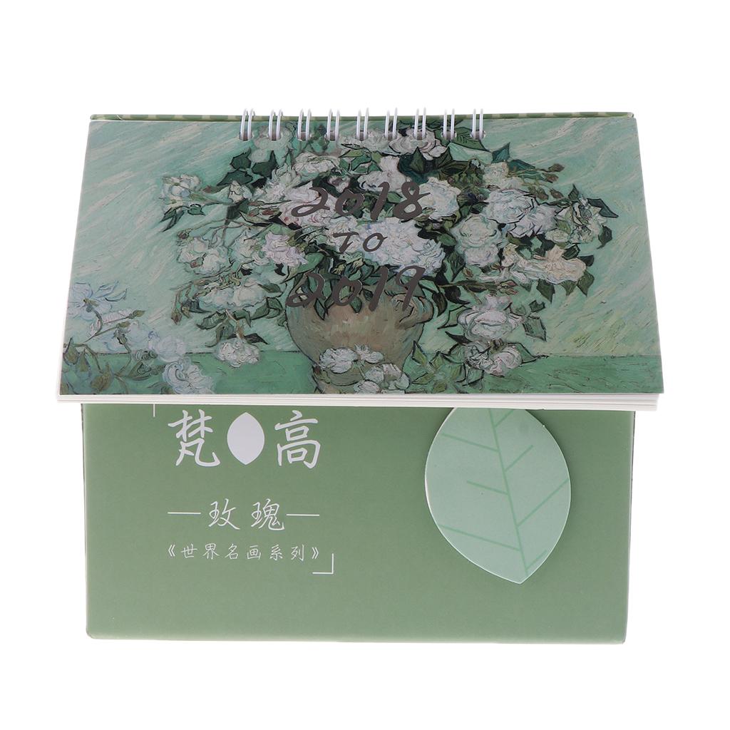 Desk Storage Box Organizer Stationery Box & Desktop Calendar Rose