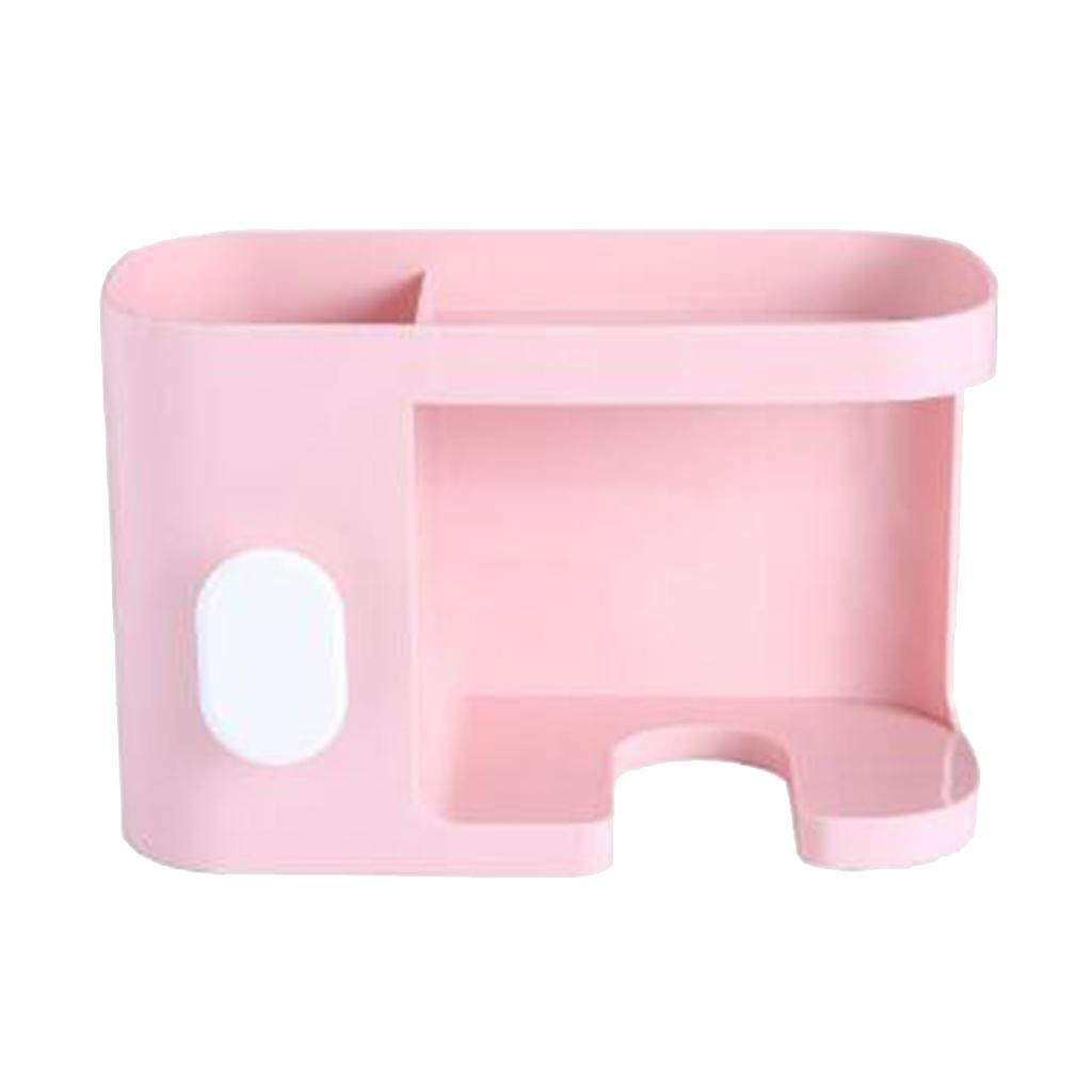 Hair Dryer Holder Punch-free Combs Gadgets Storage Rack Bathroom Organizer Pink