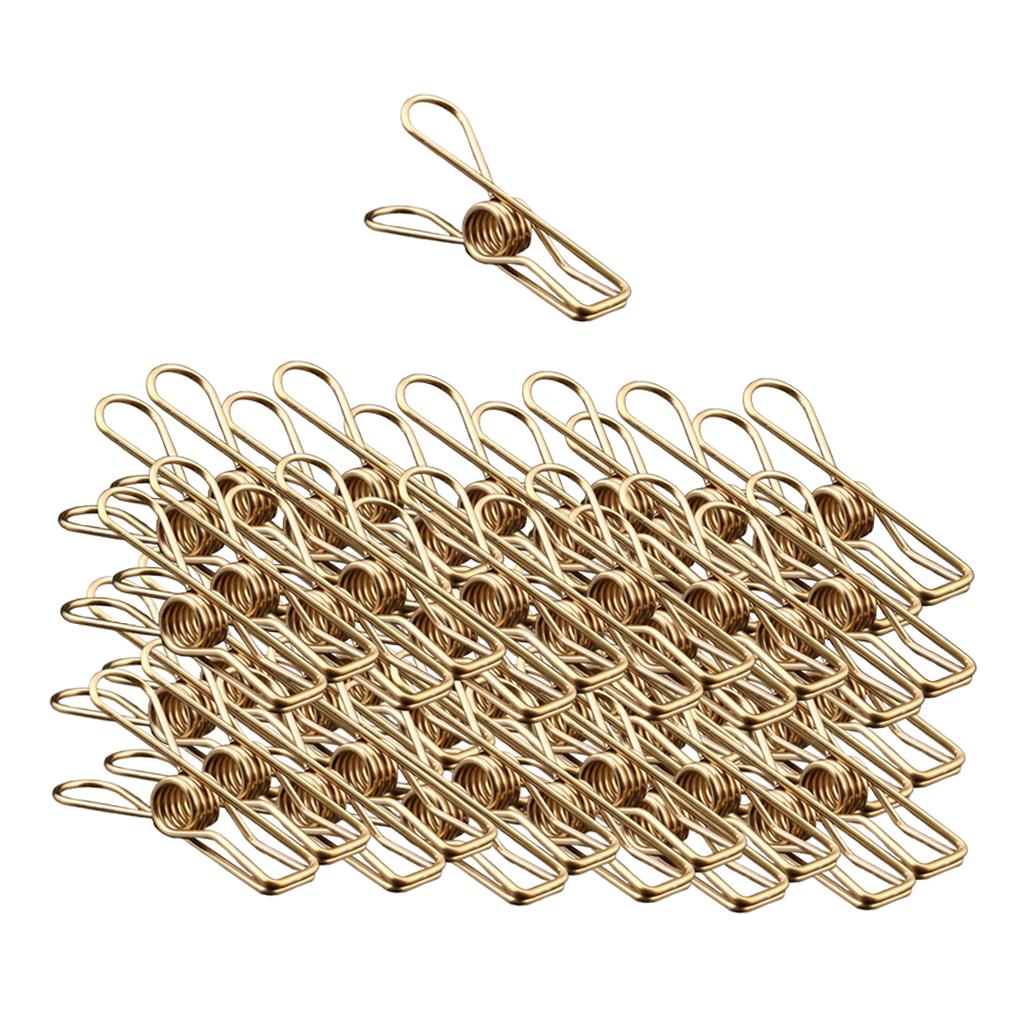 gold plating Stainless Steel Wire Clips Wind-proof Clamps 40pcs/pack