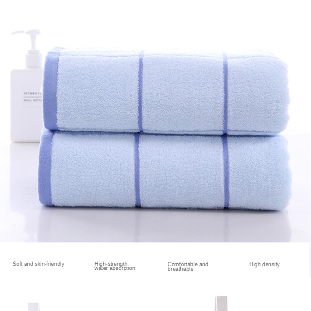 Thickening Absorbent Fast Drying Comfortable Cotton Bath Towel Light Blue