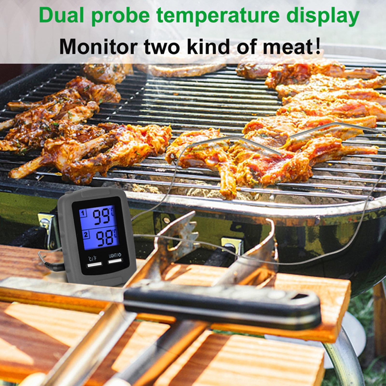 BBQ Food Thermometer Barbecue Baking Fry Chef Cooking Instant Read Gray