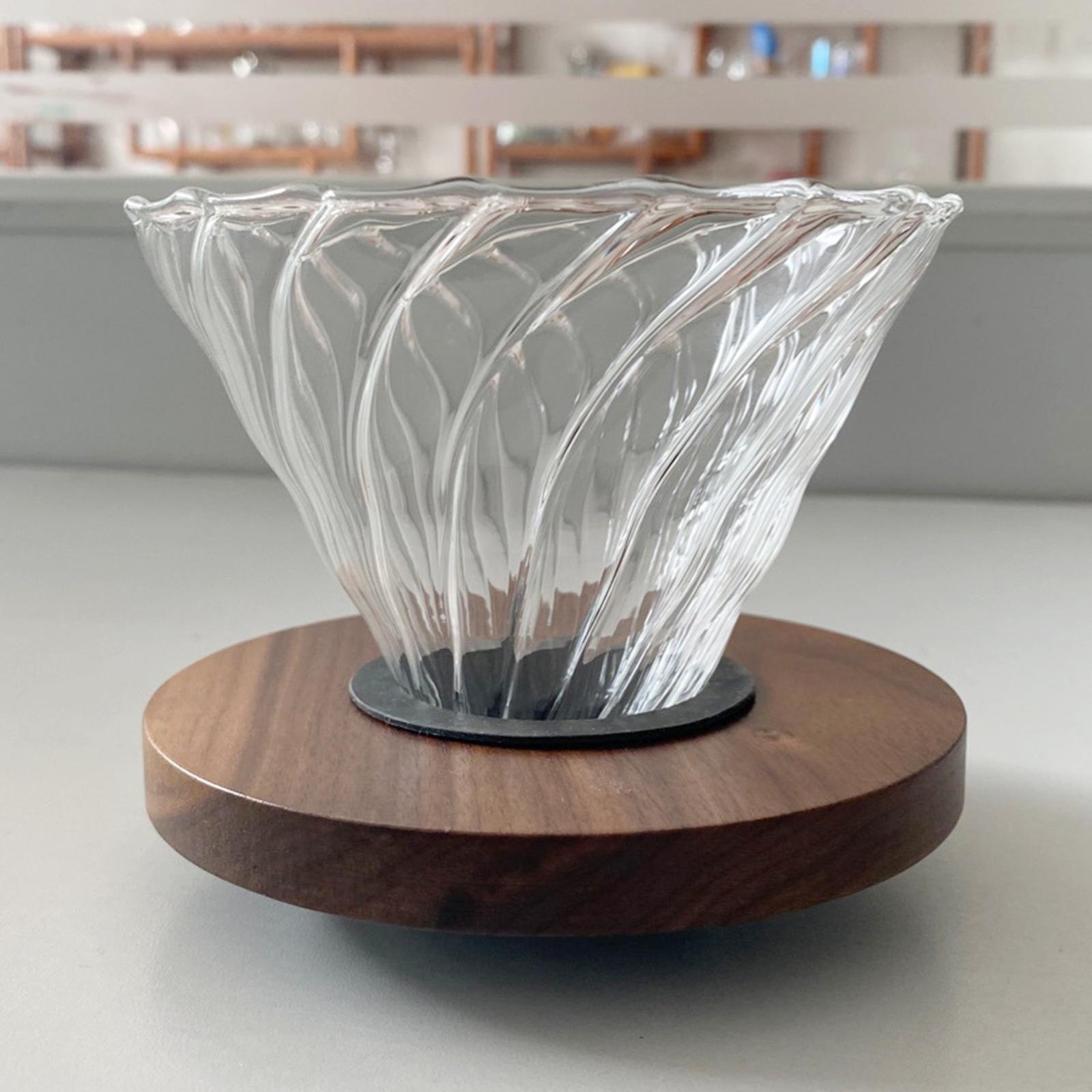 V60 Pour Over Coffee Dripper Lightweight Wooden Base Easy Manual Accessory