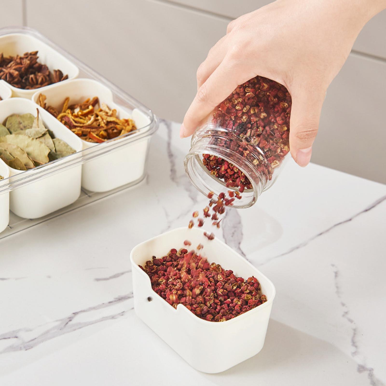 Condiment Jars with Tray Kitchen Seasoning Box for Nuts Candy Counter