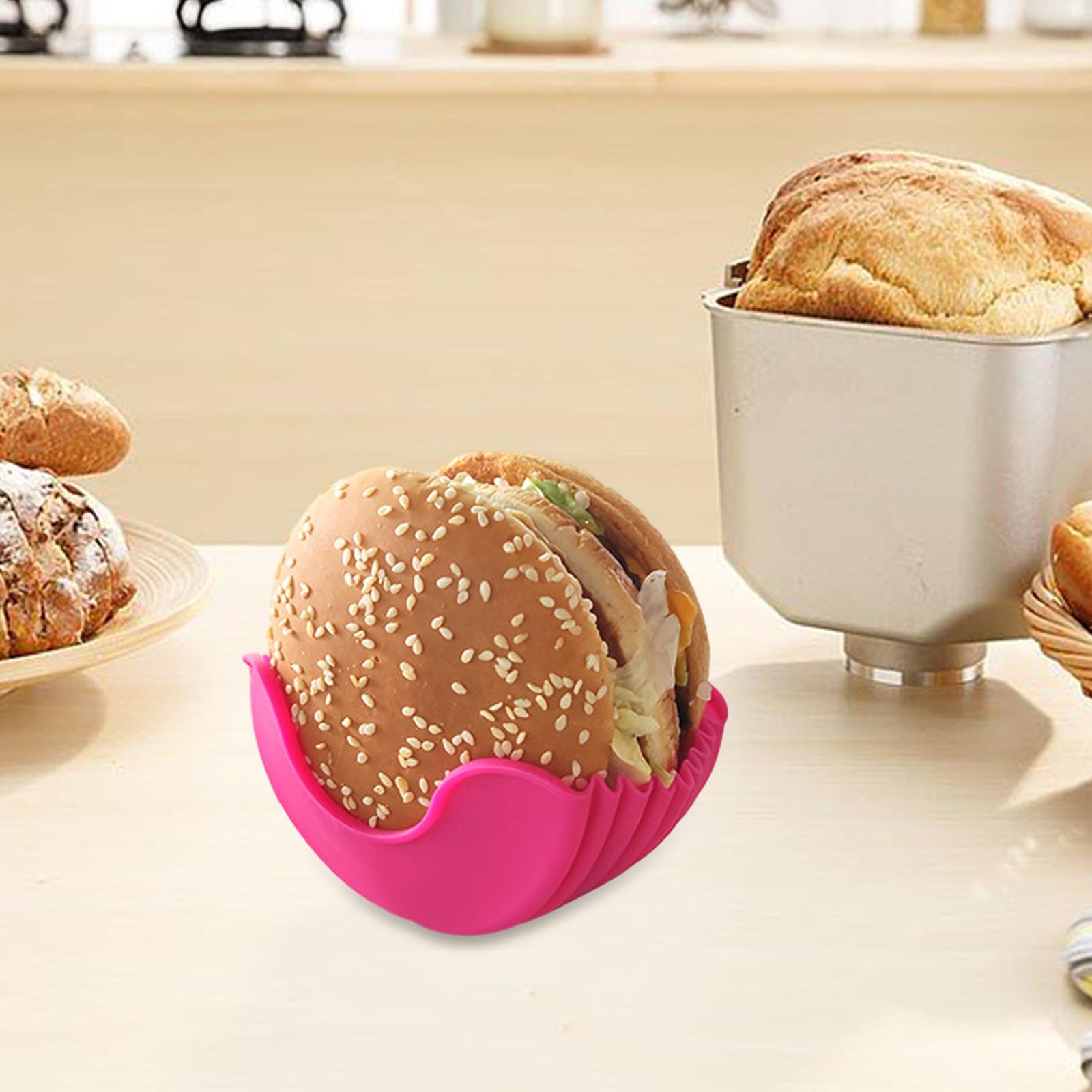 Silicone Hamburger Holder Hamburger Sandwich Burger Holder for Burger Lovers red