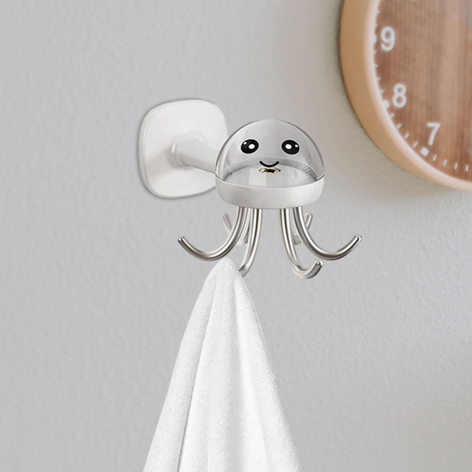 Kitchen Rotating Hooks Hanging Utensil Holder Hooks for Kitchen Towel White