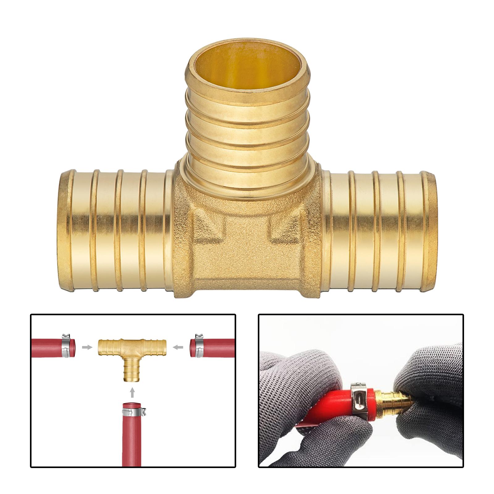 3 Way Valves Compression Tee Fittings Brass Pex Tubing Fitting Durable Sturdy