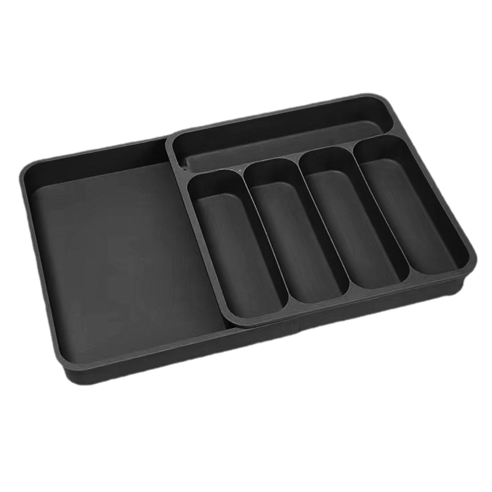 Cutlery Tray Drawer Dividers Expandable Utensil Flatware Tableware Organizer Black
