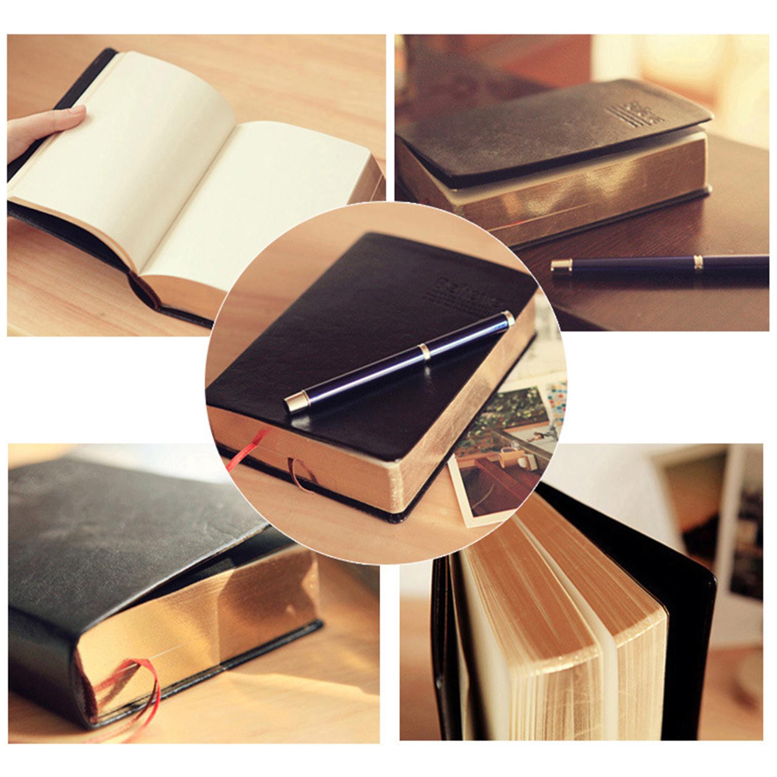 Thick Bible Notebook Home Retro Style Note Taking Journaling Notebook Gold Edge