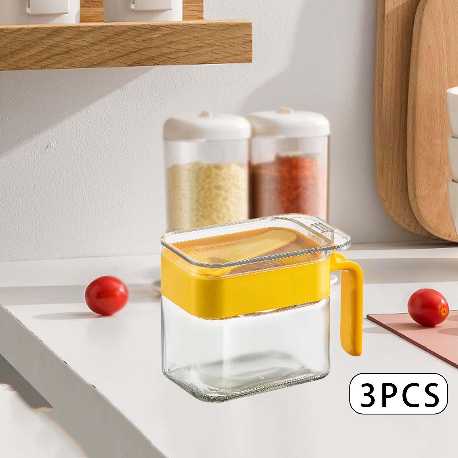 3 Pieces Spice Storage Box Spice Rack Condiment Box for Home Cooking Kitchen yellow