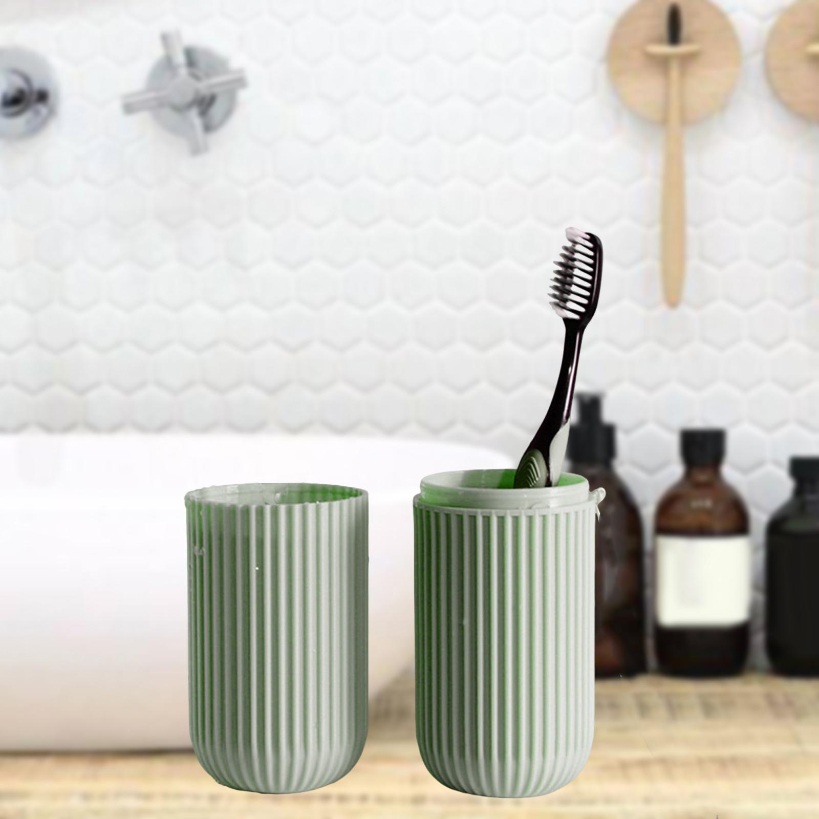 Travel Toothbrush Container Portable Toothbrush Holder for Business Bathroom Gray