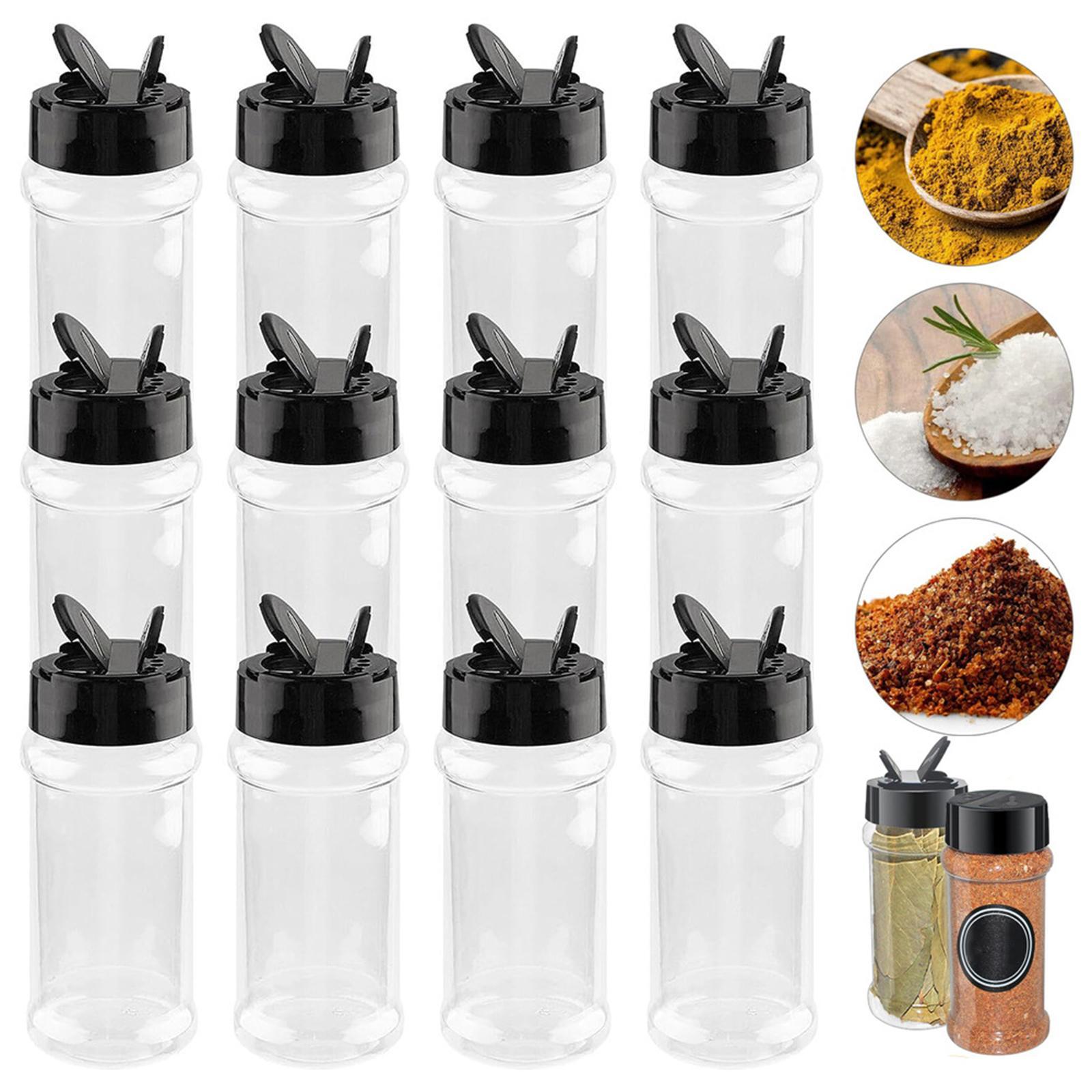 10Pcs Spice Jars with Shaker Lids Clear Seasoning Containers for BBQ Wedding 60ml