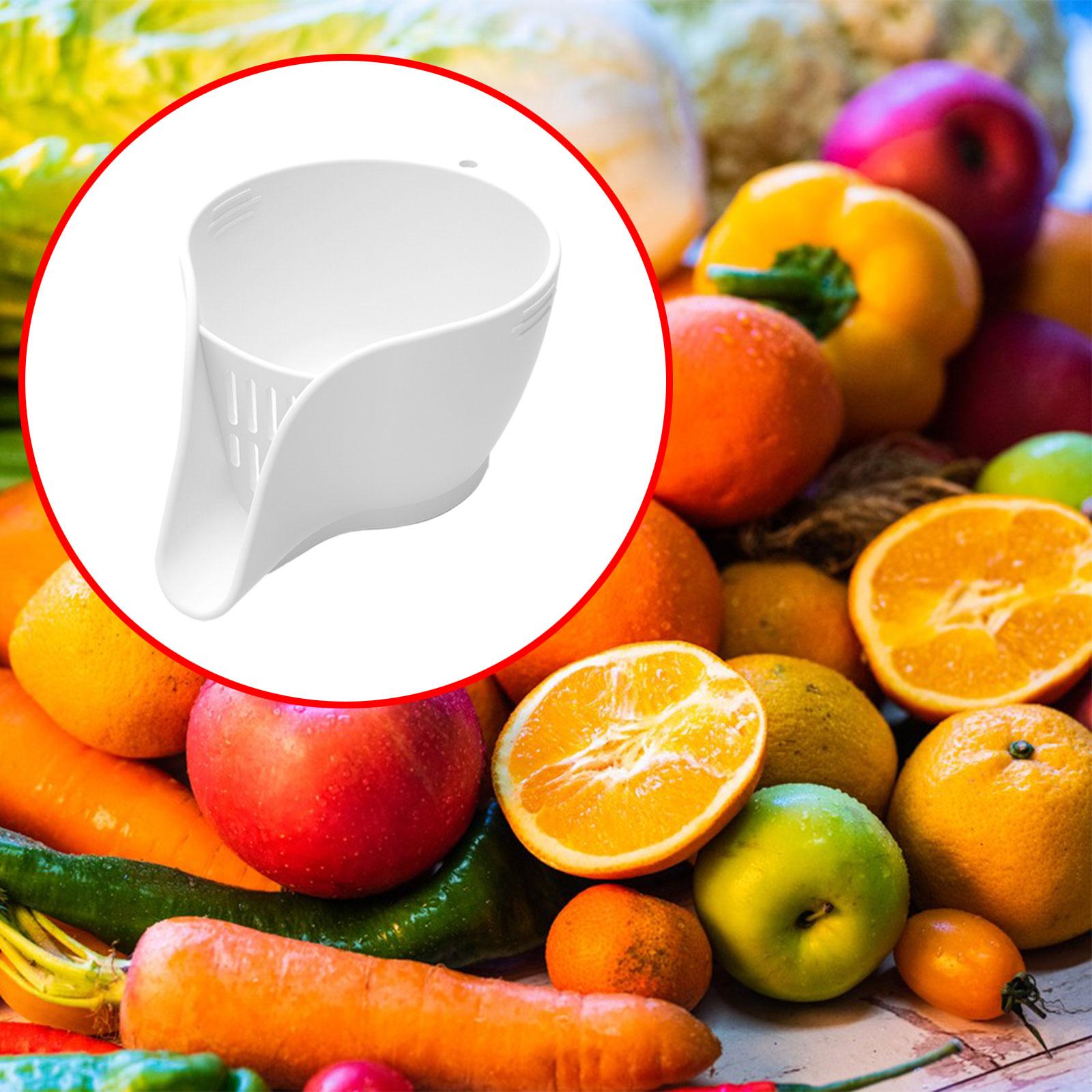 Multifunctional Drain Basket with Spout Drainer Food Basket Washing Colander white