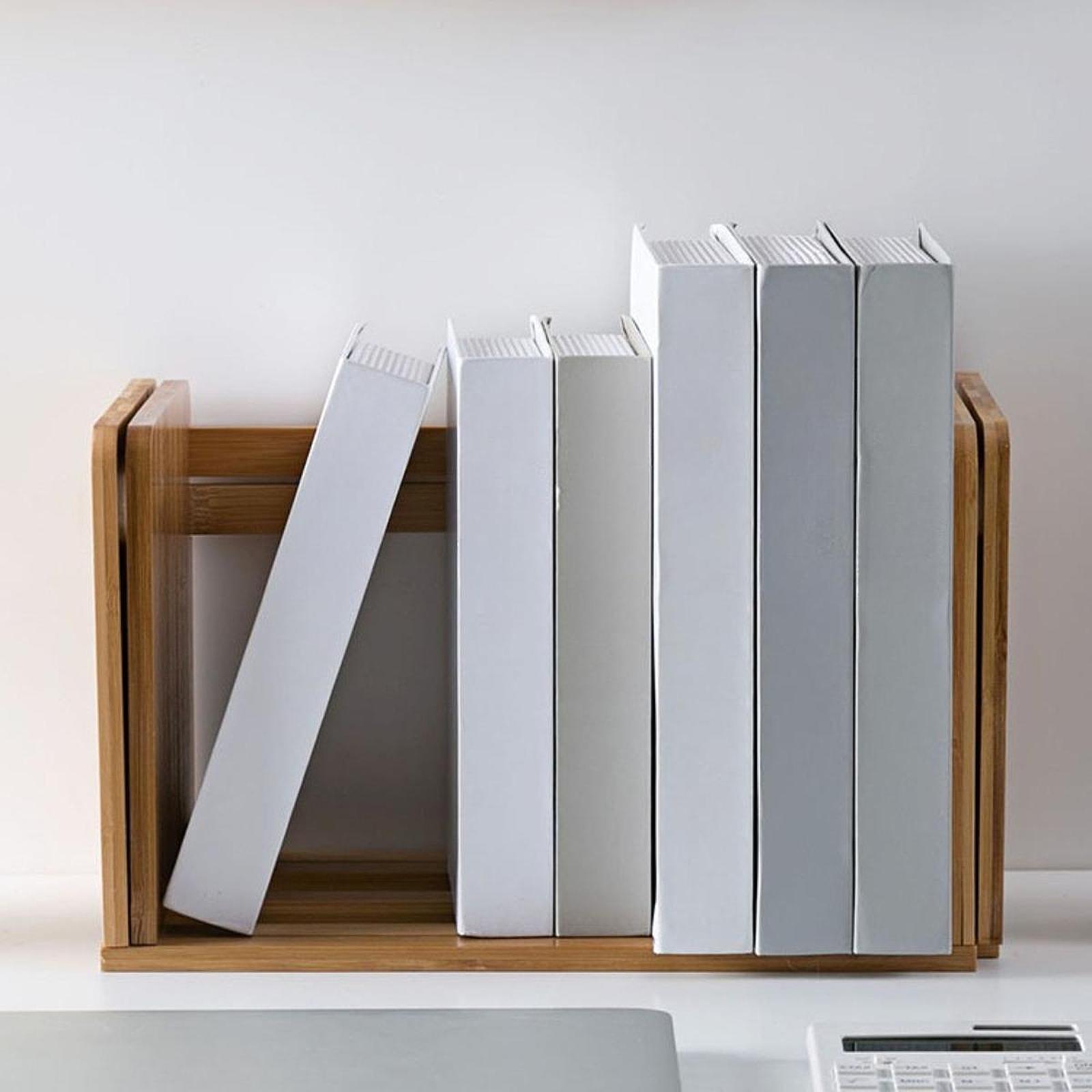 Desktop Mini Bookshelf Retractable Book Rack for Bedroom Bathroom Study Room