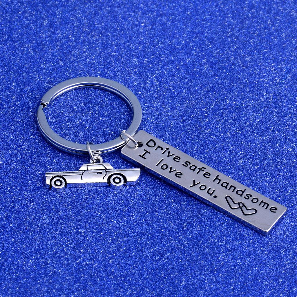 Drive Safe Keychain Personalized Key Rings Dad Husband and Best Friend Gifts