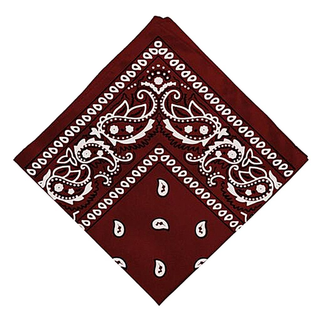 Unisex Cotton Paisley Bandana Cowboy Head Scarf Head Wrap  Wine Red