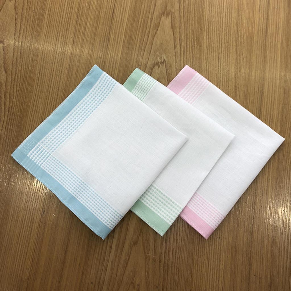 12x Soft Cotton Handkerchiefs Unisex Washable Party Hankie Lot 11.8X11.8''