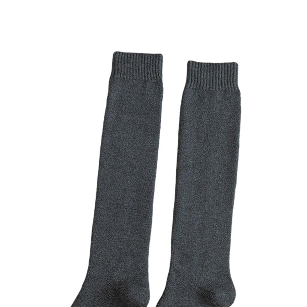 3xBreathable Cotton Mens Knee High Warm Long Winter Thick Socks  Dark grey