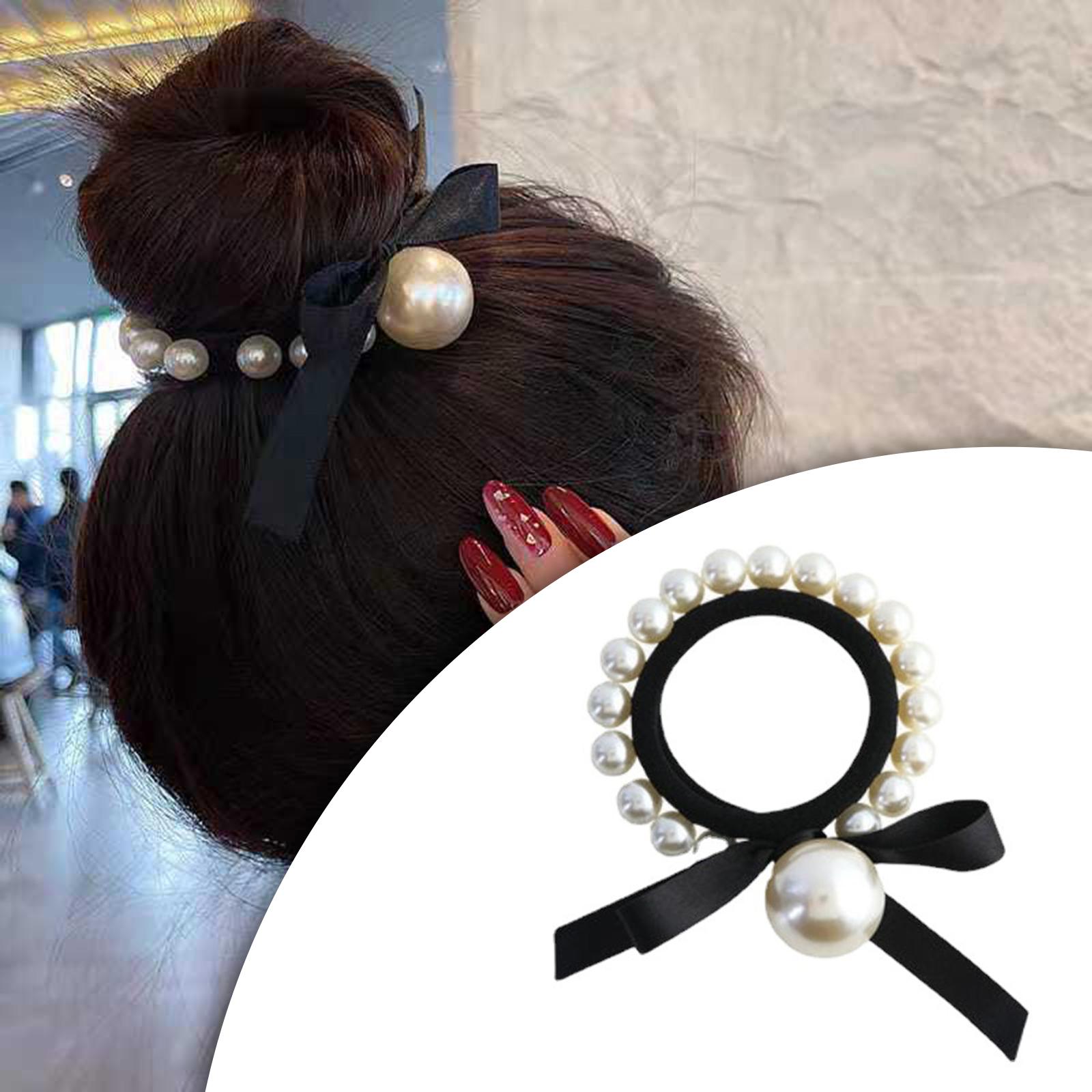 Pearl Elastic Hair Bands Ponytail Holder Hair Accessories Hair Bands Rope