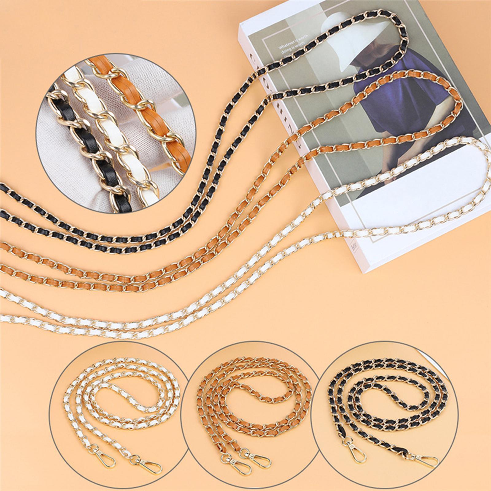 Metal 123cm Purse Chain Strap Replacement Handbag Handle DIY Black