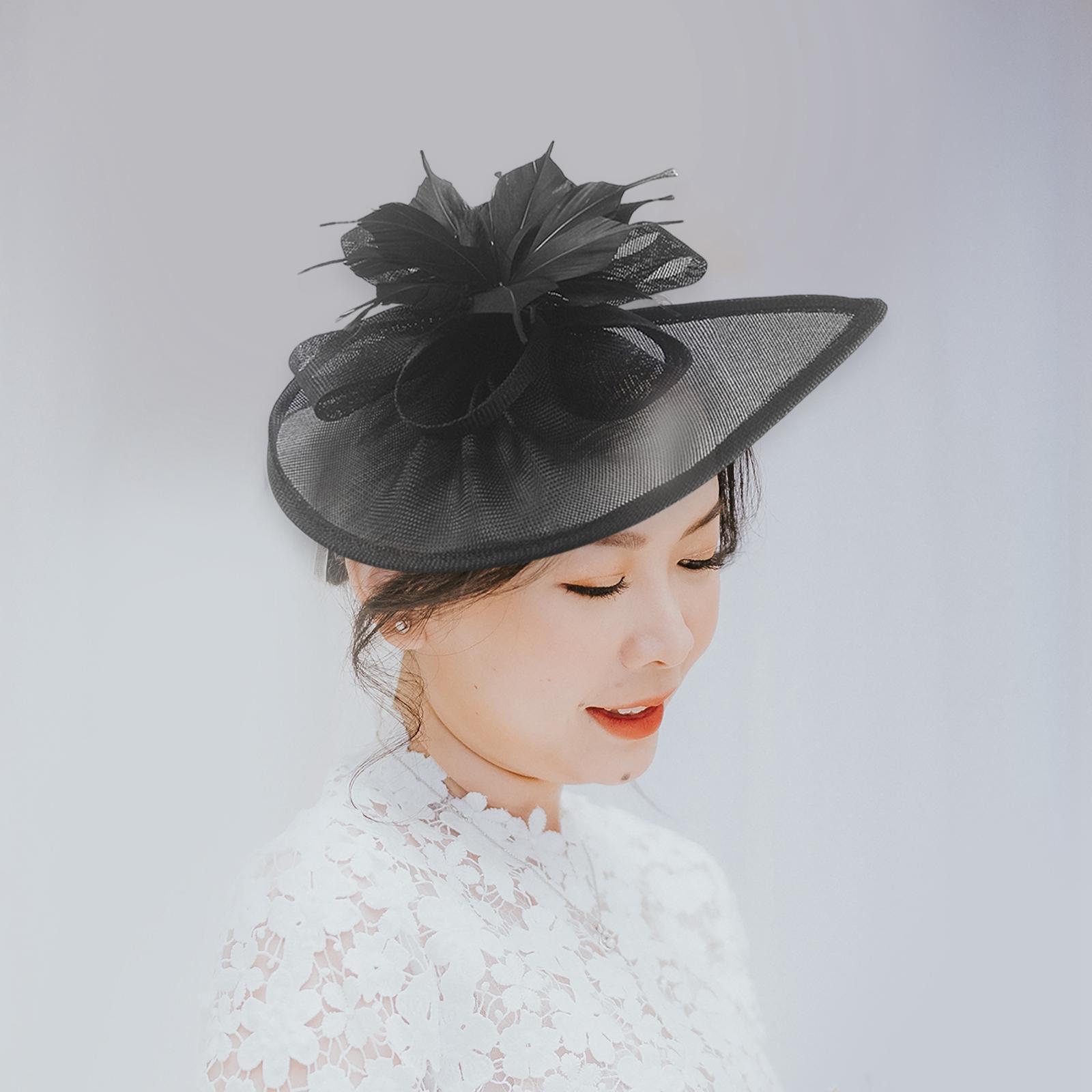 Fascinator Hat Women Kentucky Derby Cocktail Tea Party Headdress Black