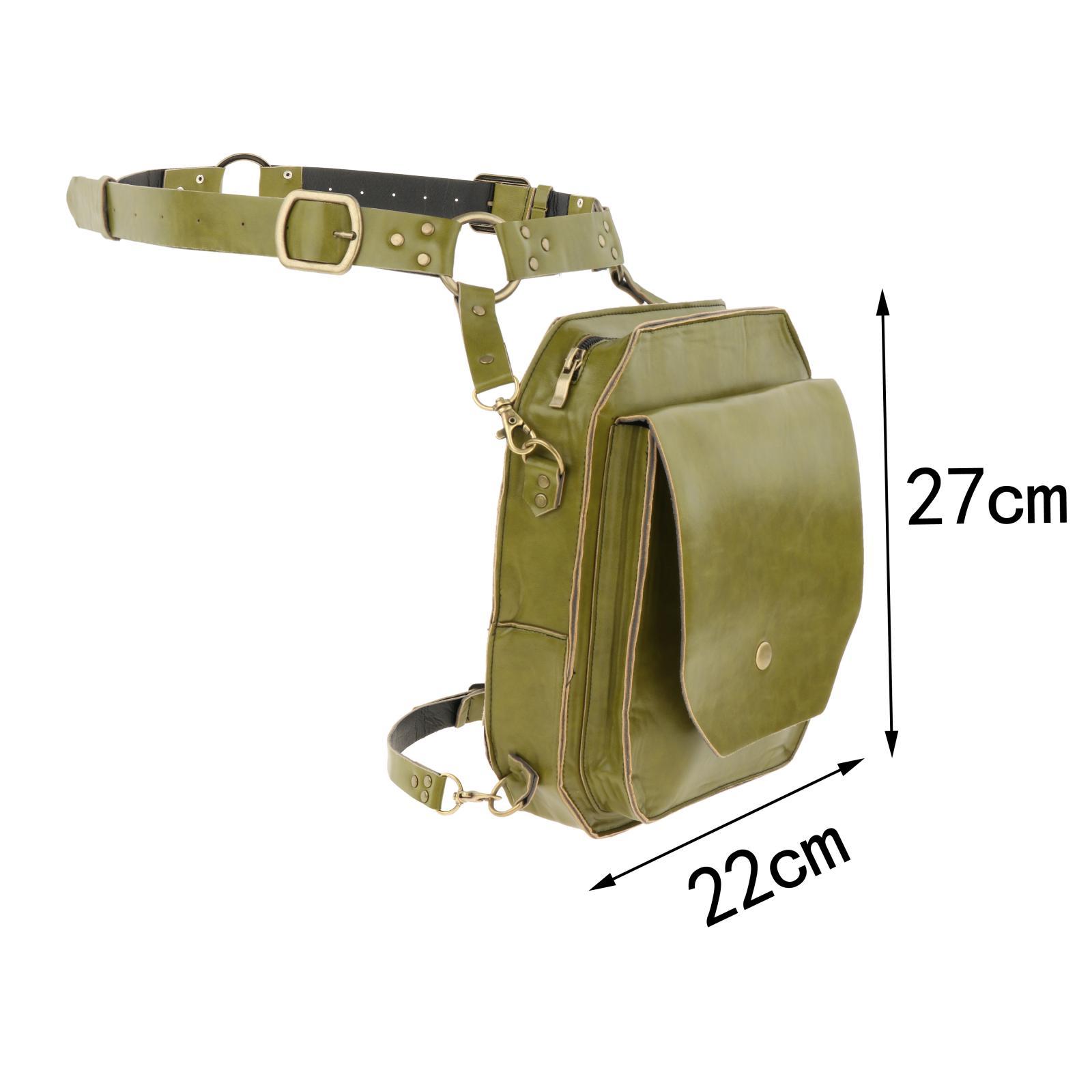 Waist Ring Belt Pouch Fanny Bag Wallet Multifunctional Prop Costume Gothic Green